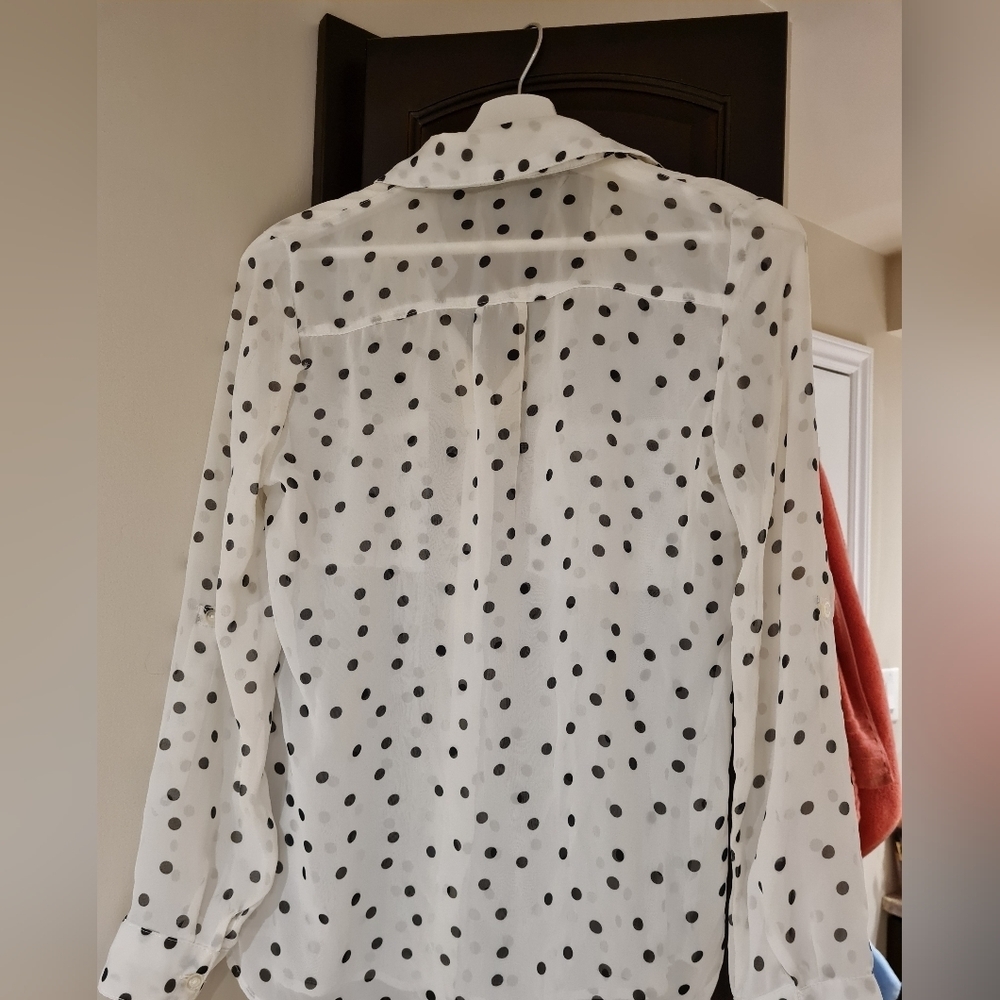 ARDENE Polka Dot Button-Down Blouse - Picture 5 of 5